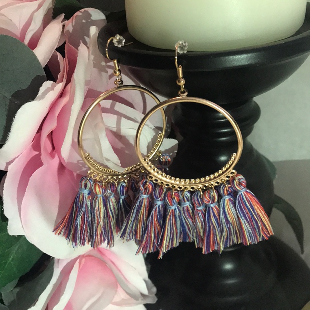 Boho Tassel Hoop Earrings